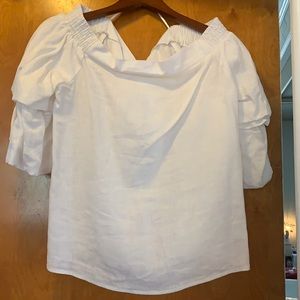 White linen off shoulder top 100% linen